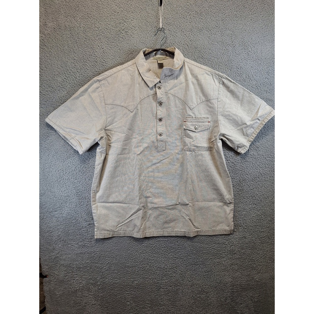 Vtg Marithe Francois Girbaud Popover Shirt Mens XXL Beige‎ Streetwear Y2K